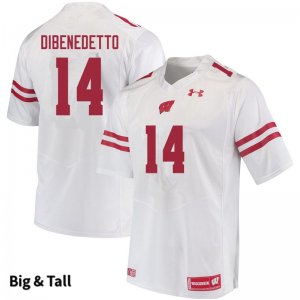 Men's Wisconsin Badgers NCAA #14 Jordan DiBenedetto White Authentic Under Armour Big & Tall Stitched College Football Jersey AB31C16NF